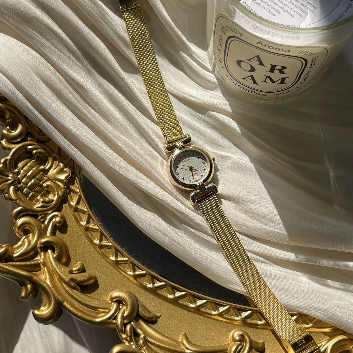 Abbey Luxe Fragrance Watch - Gold Band White Face [ZVJEZVEV]