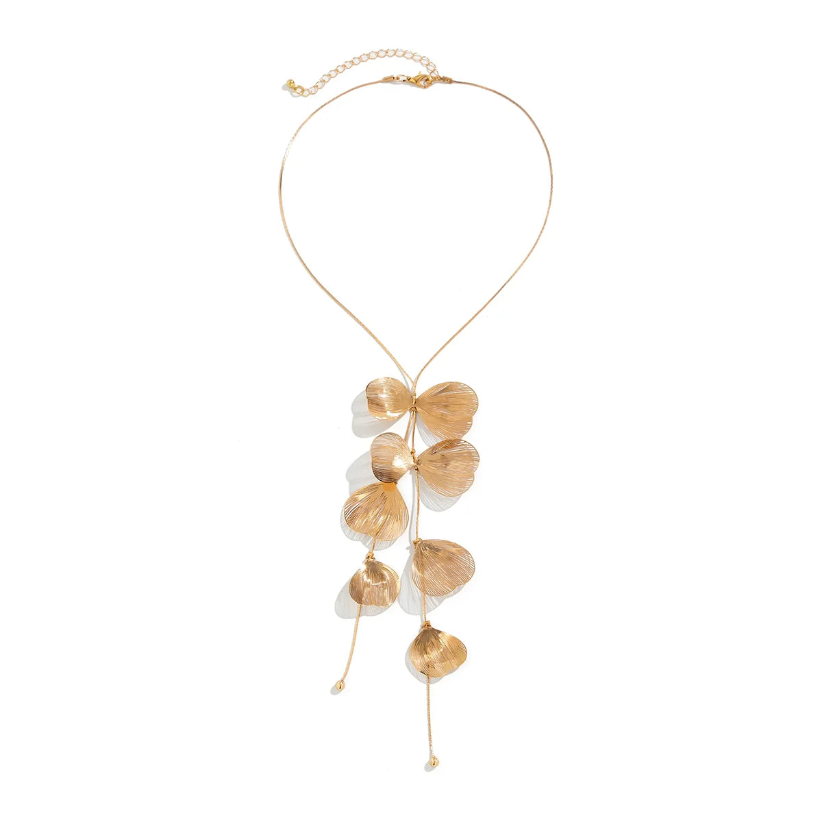 Leeah Ginkgo Tassel Necklace - Gold Necklace
