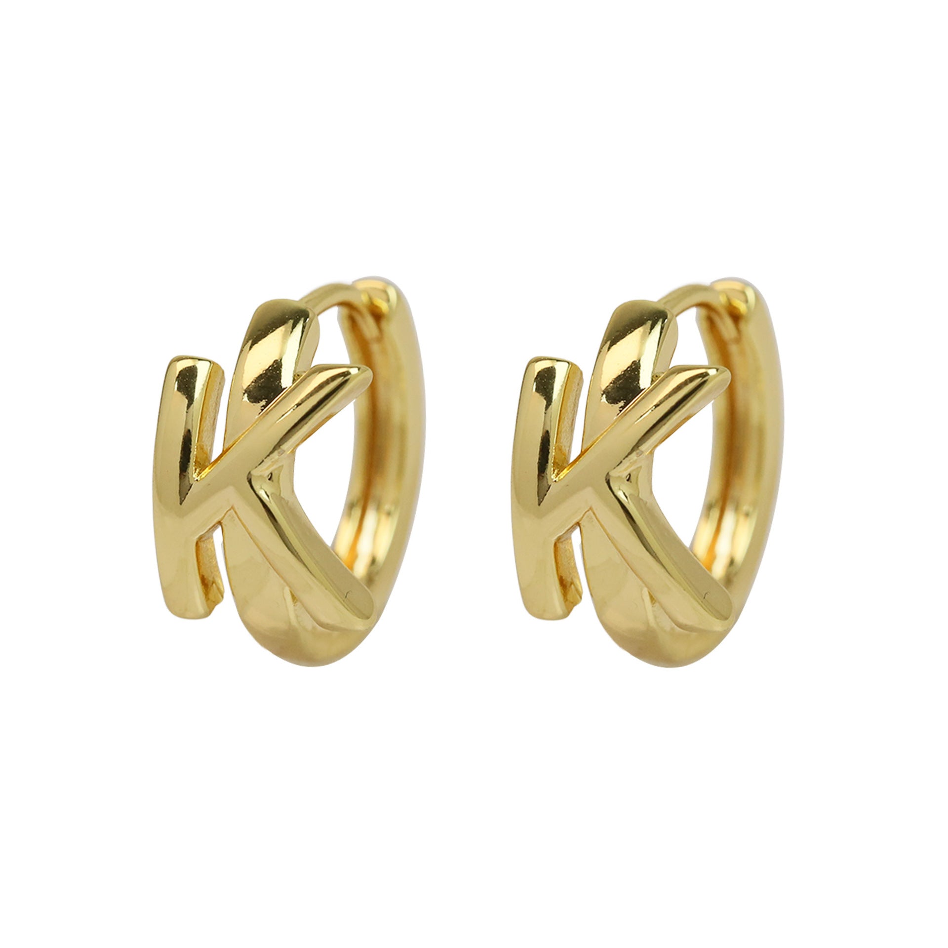 Haylee Gold Letter Stud Earrings - K [9C94NMNM]