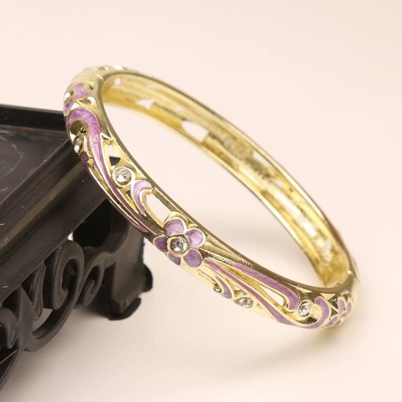 Raniyah Cloisonné Floral Bracelet - White [VP0GDI5N]