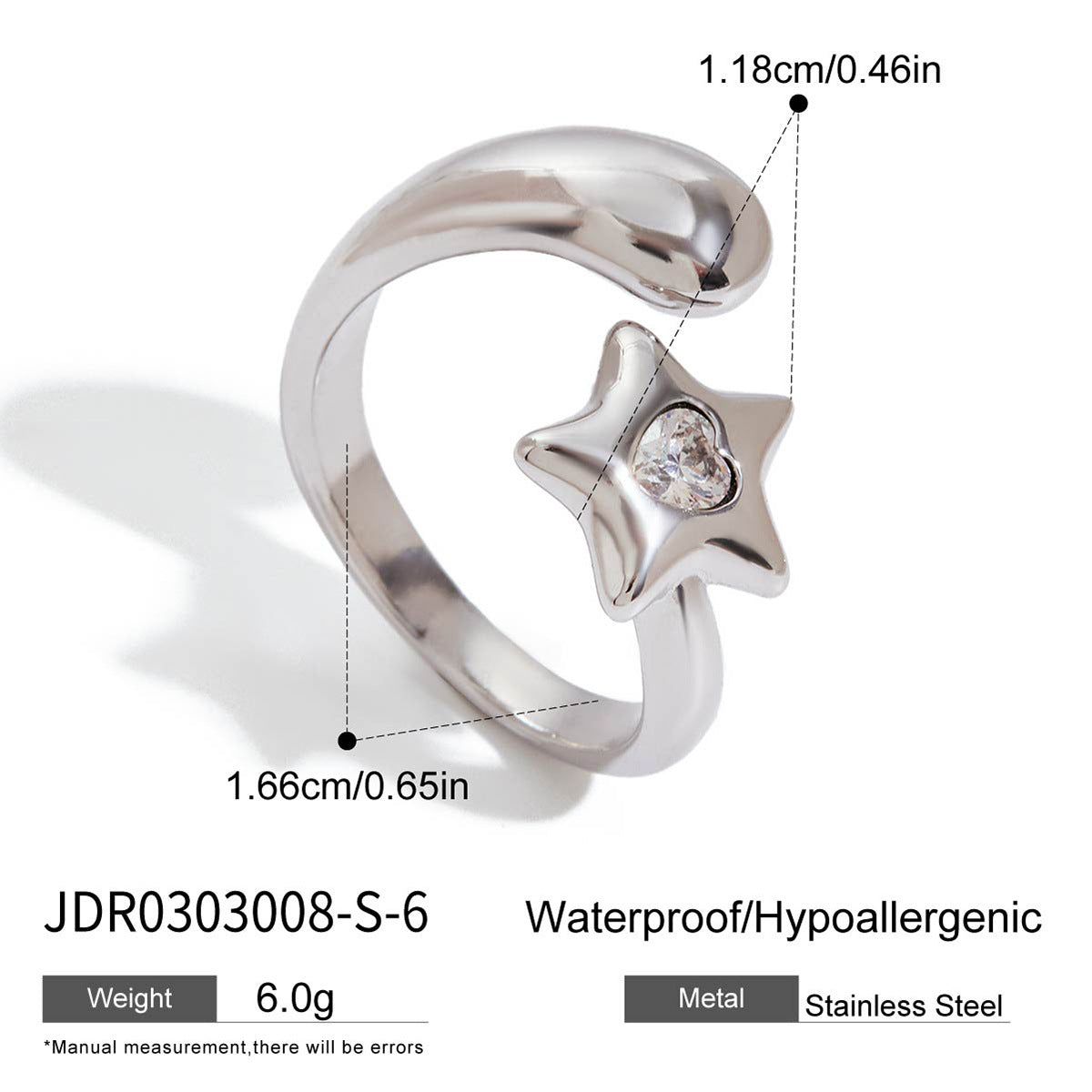 Willamina Starburst Stacking Ring - JDR0303008-S-6 [QLF872IG]