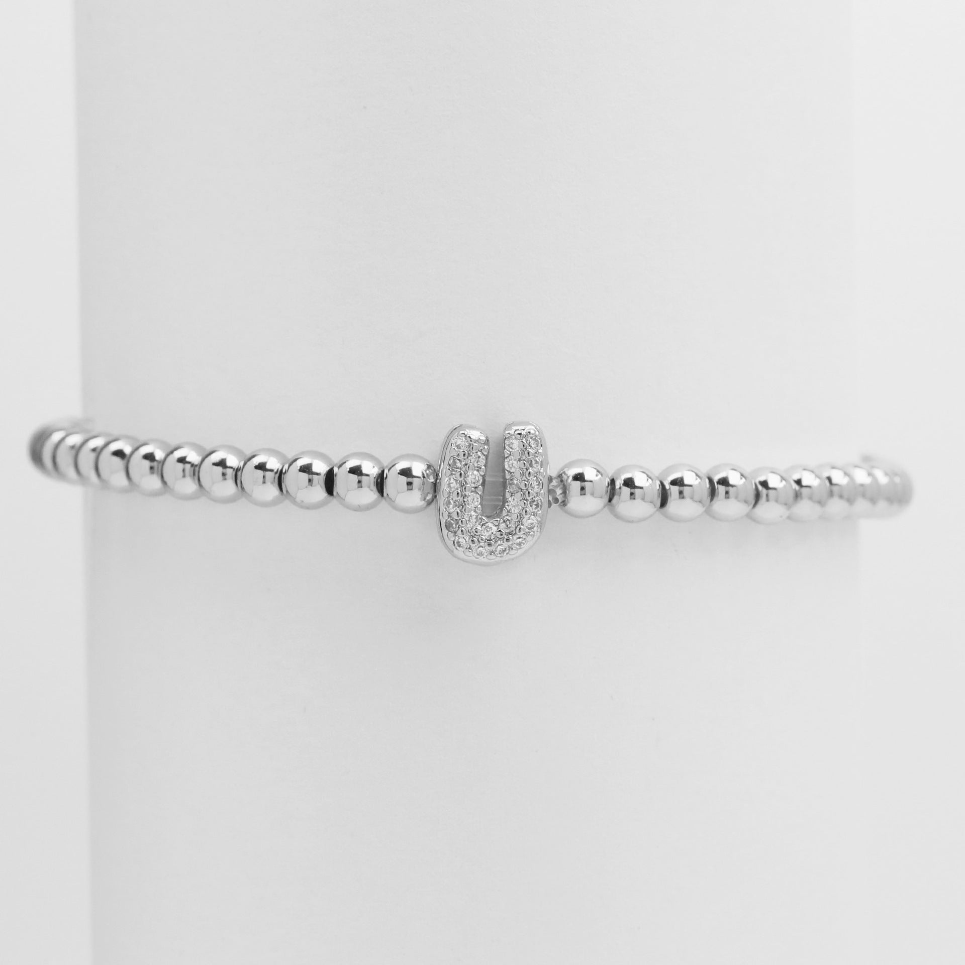 Aloni Bubble Letter Bracelet - Silver U [TIOJGUIE]