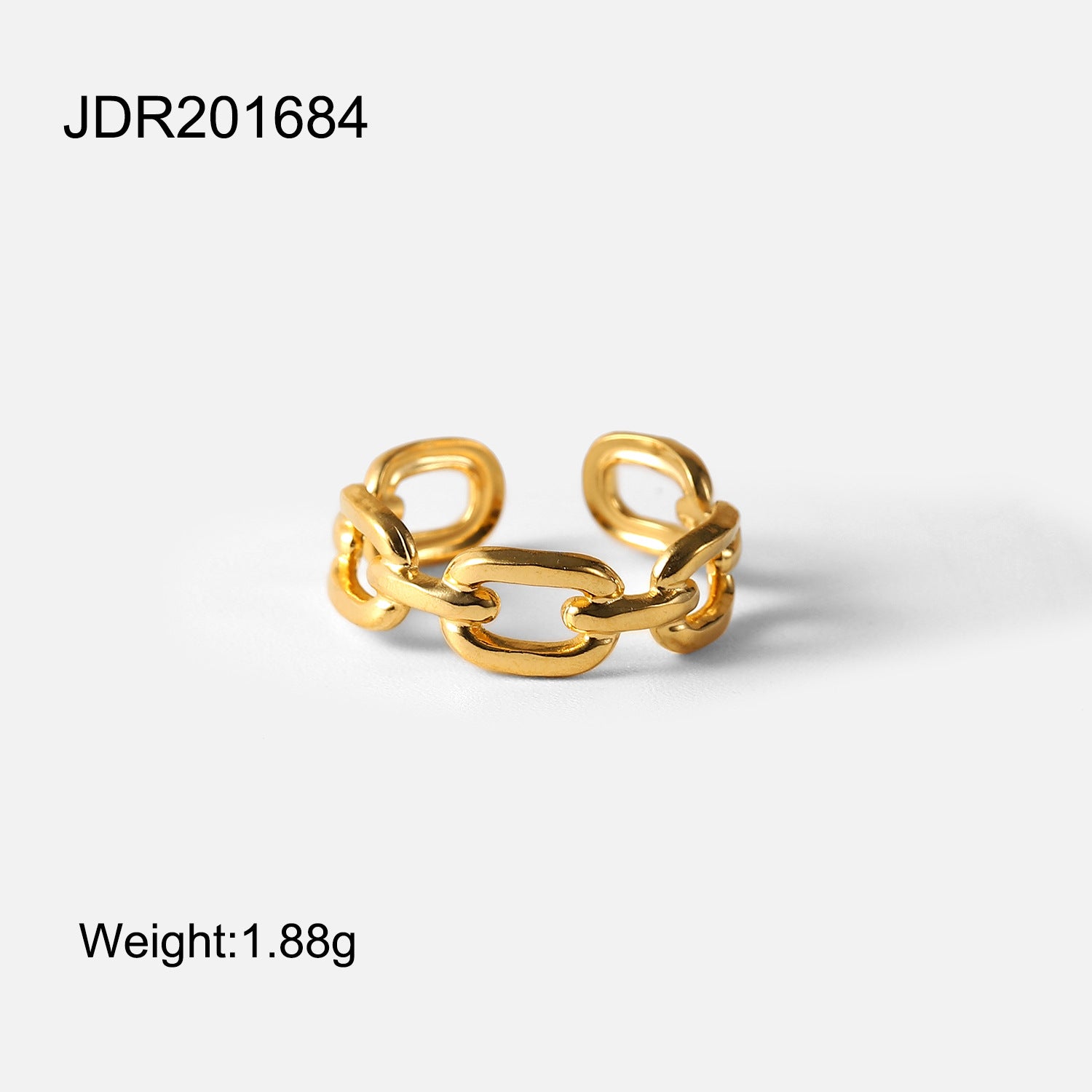 Eliyana Gold-Plated Chain Link Ring - JDR201684 [QDI6T0GI]