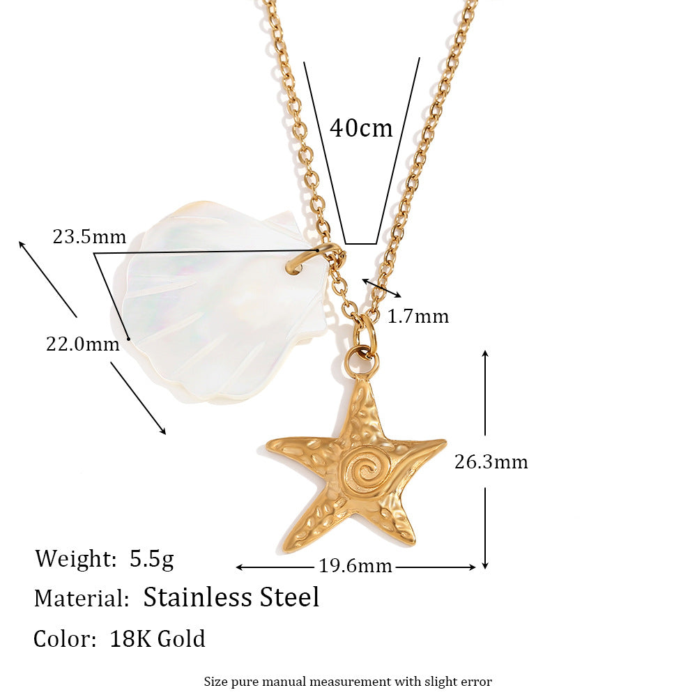 Kayleah Ocean Treasure Necklace - Ocean Wind Pendant Necklace Style 2 - Gold [ZULOCU6U]