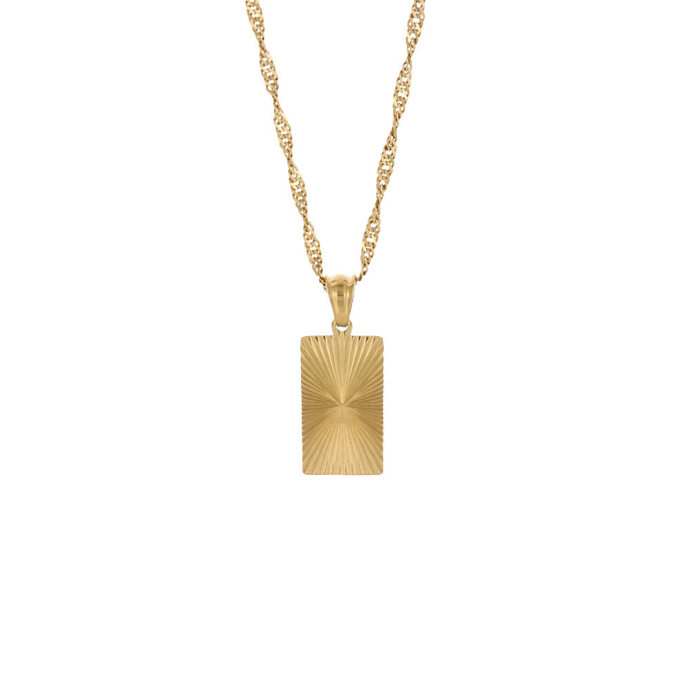 Defne Geometric Pendant Necklace - Striped Geometric Pendant - Rectangle [KX7UOHJ3]
