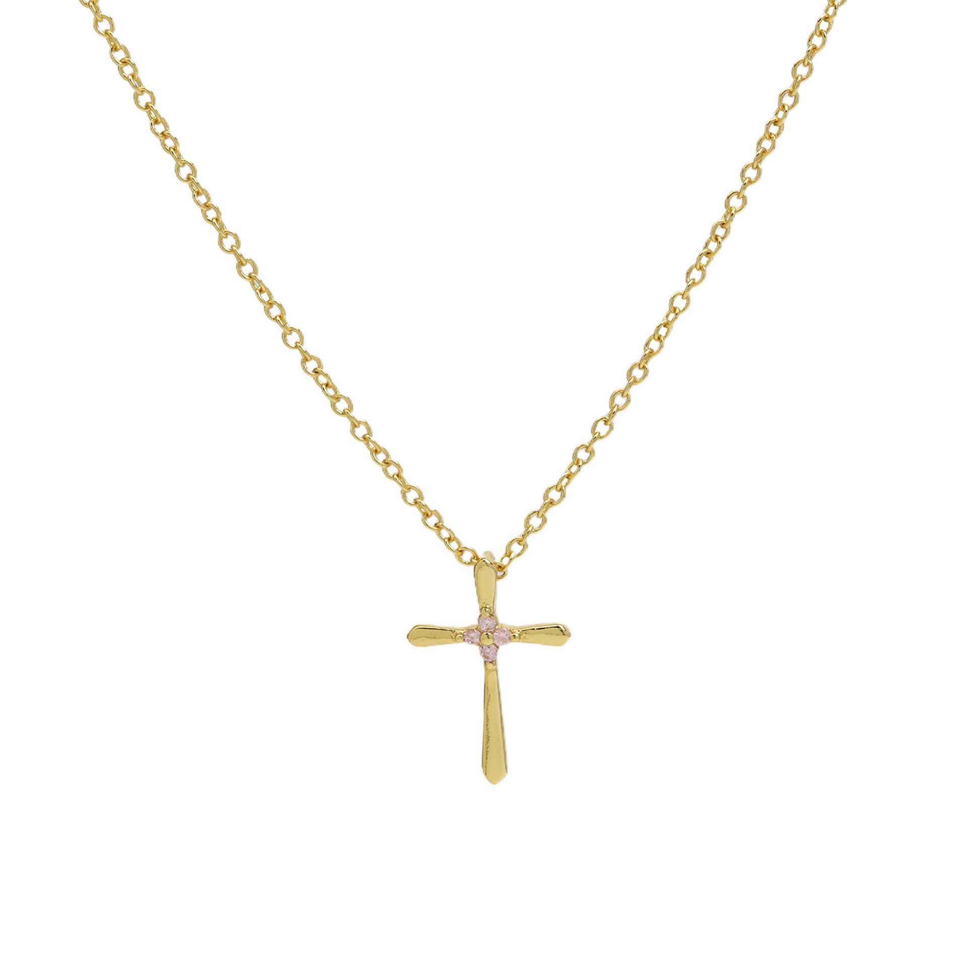 Mela Birthstone Cross Necklace - October Birthstone Necklace [DO0LY3QF]