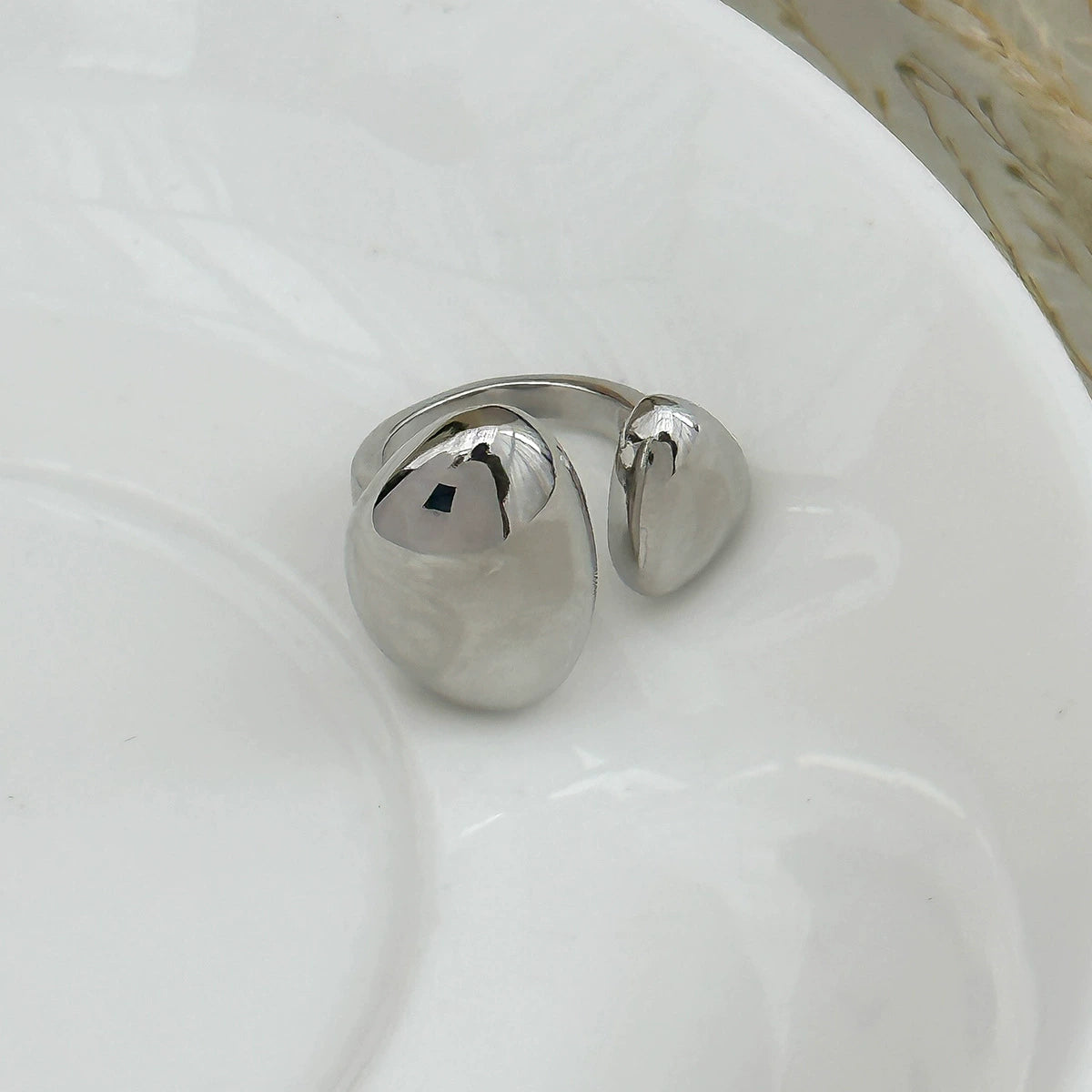 Ailis Liquid Lava Ring Set - Design 01 White Gold [R4EJHXEX]