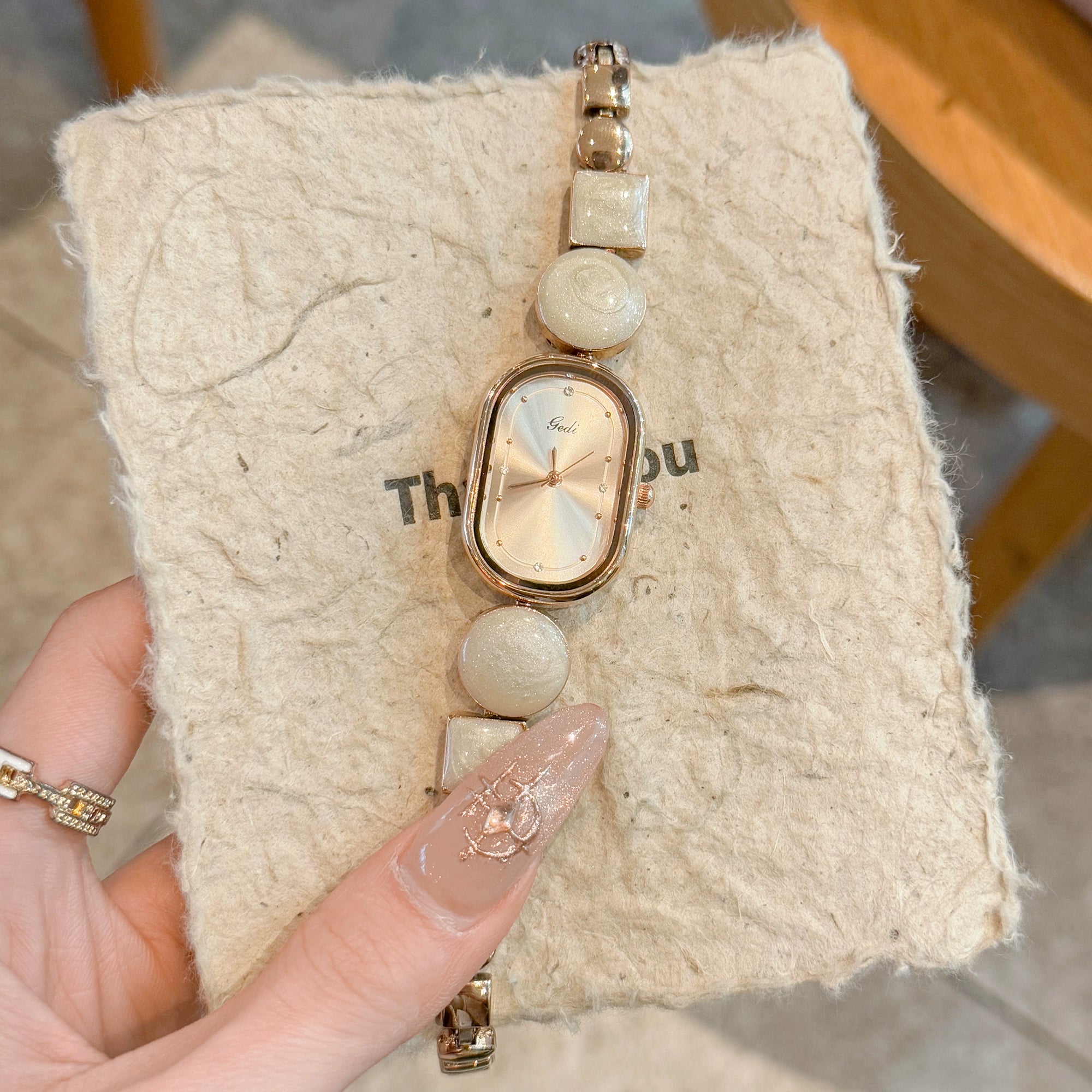 Raeleigh Dainty Chain Watch - Irregular Milk Tea [MMP6AYUG]