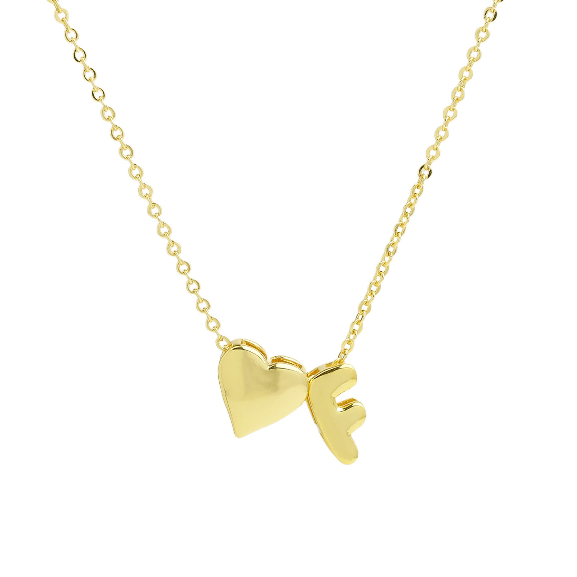 Korie Puffed Initial Necklace - Letter F Necklace [0SUBJ6TH]