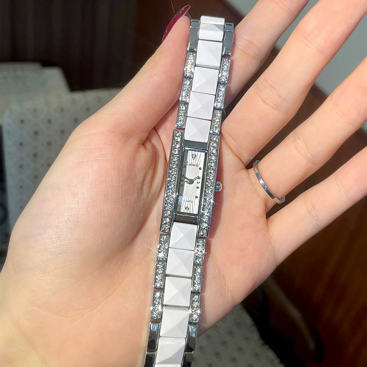 Edie Petite Square Watch - Silver