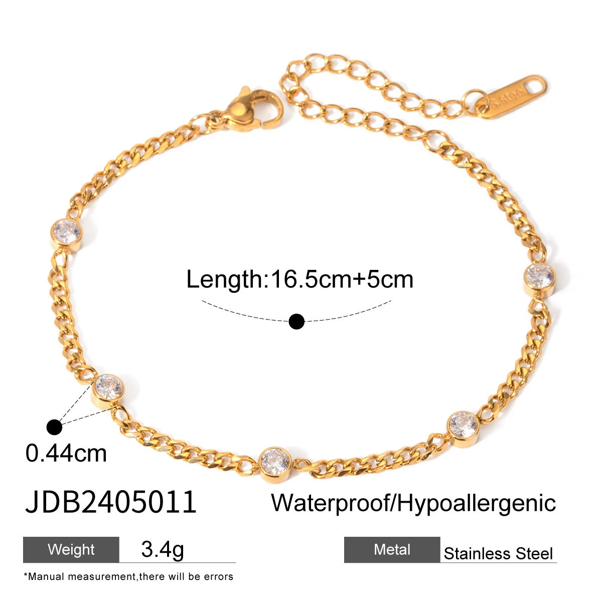 Jayde Minimal Gold Chain Bracelet - SKU: JDB2405011 [5WTZ5CUA]