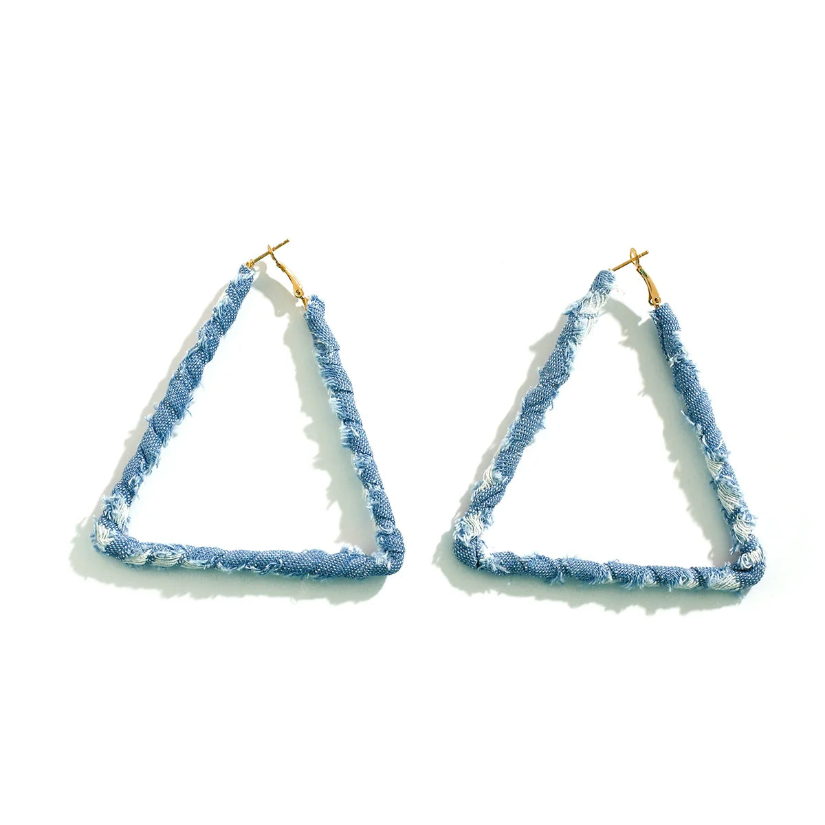 Johnnie Denim Geometric Earrings - Triangle Large