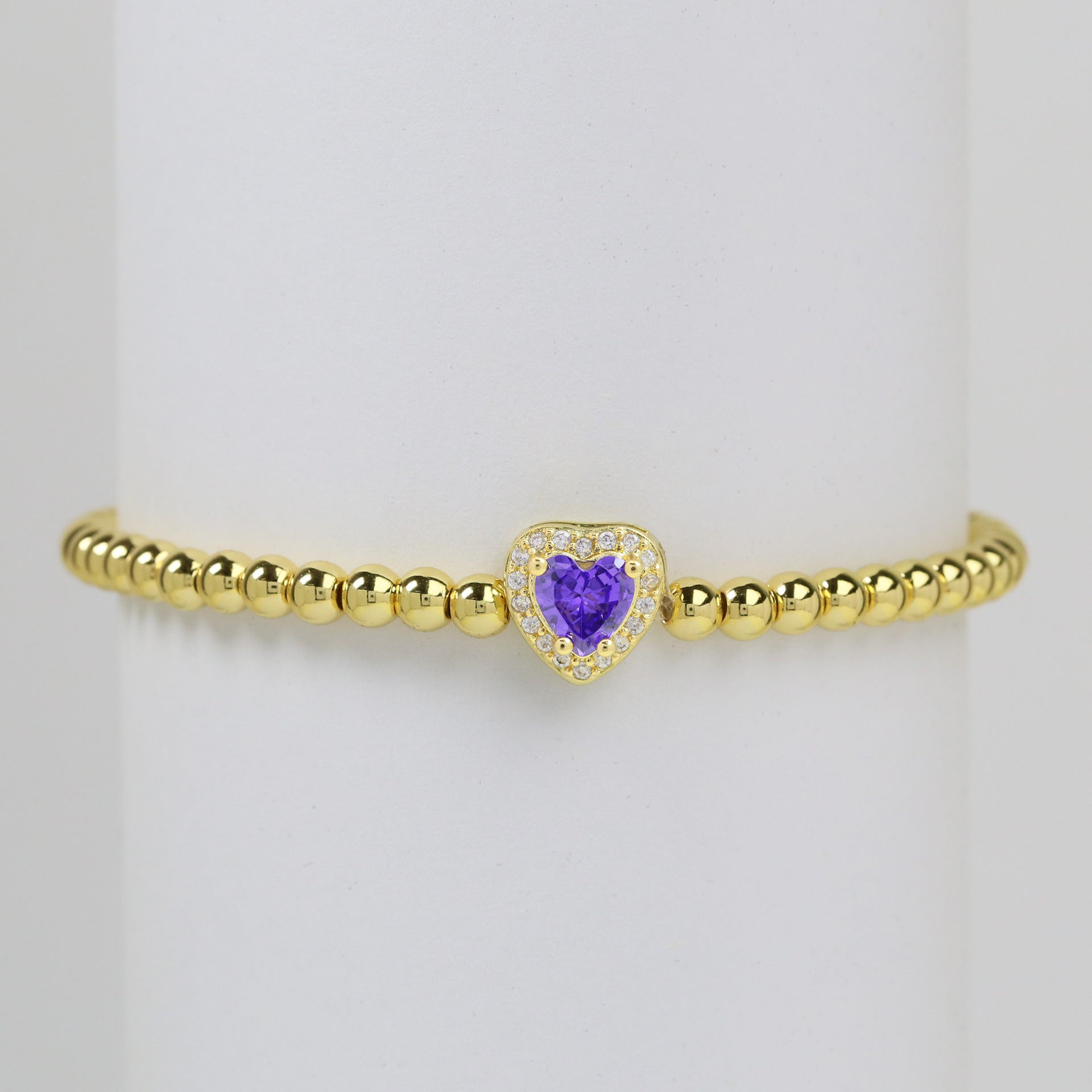 Lillyana Birthstone Charm Bracelet - February Birthstone [HA6WEH49]