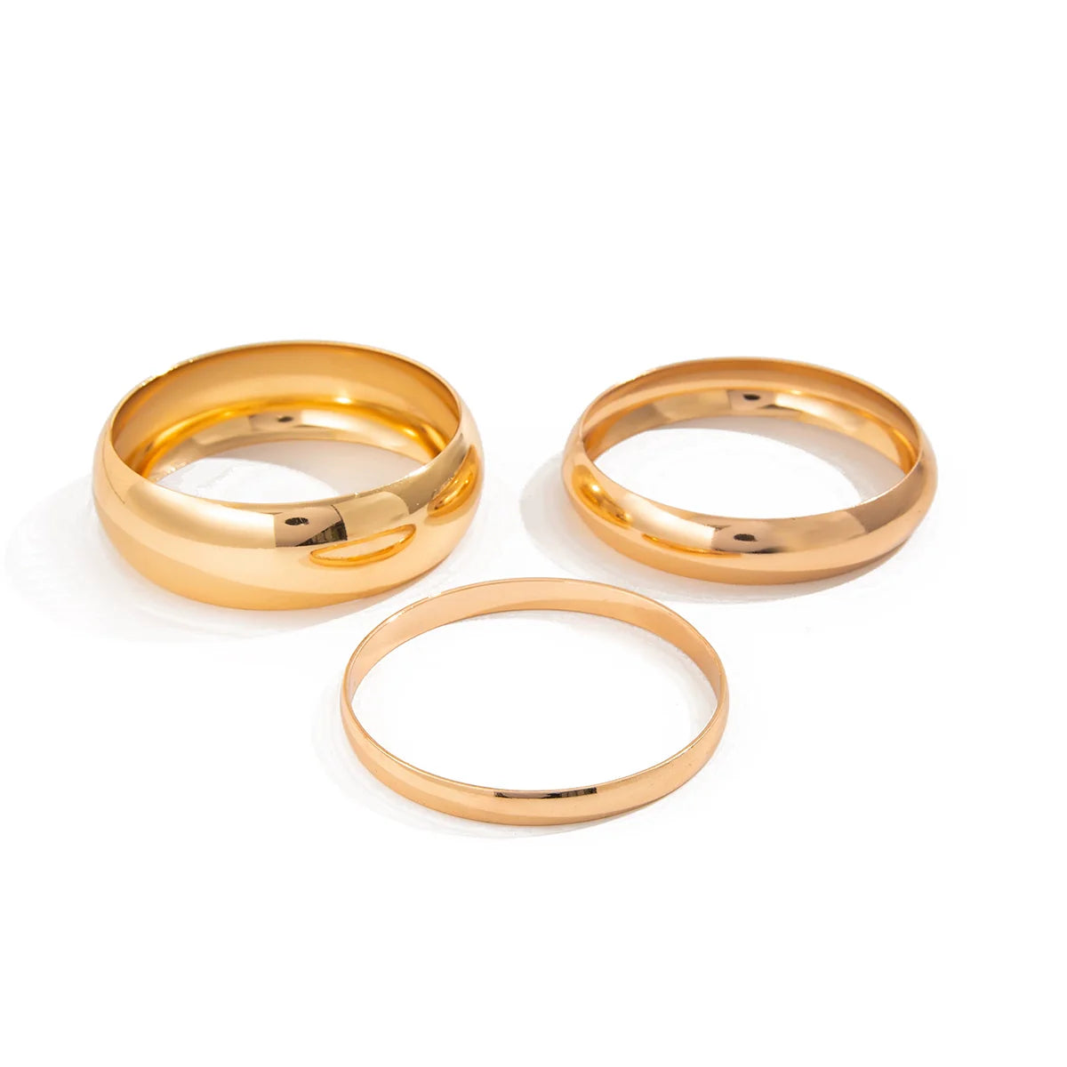 Yaritza Sleek Bangle Set - 3-piece Curved Set Gold