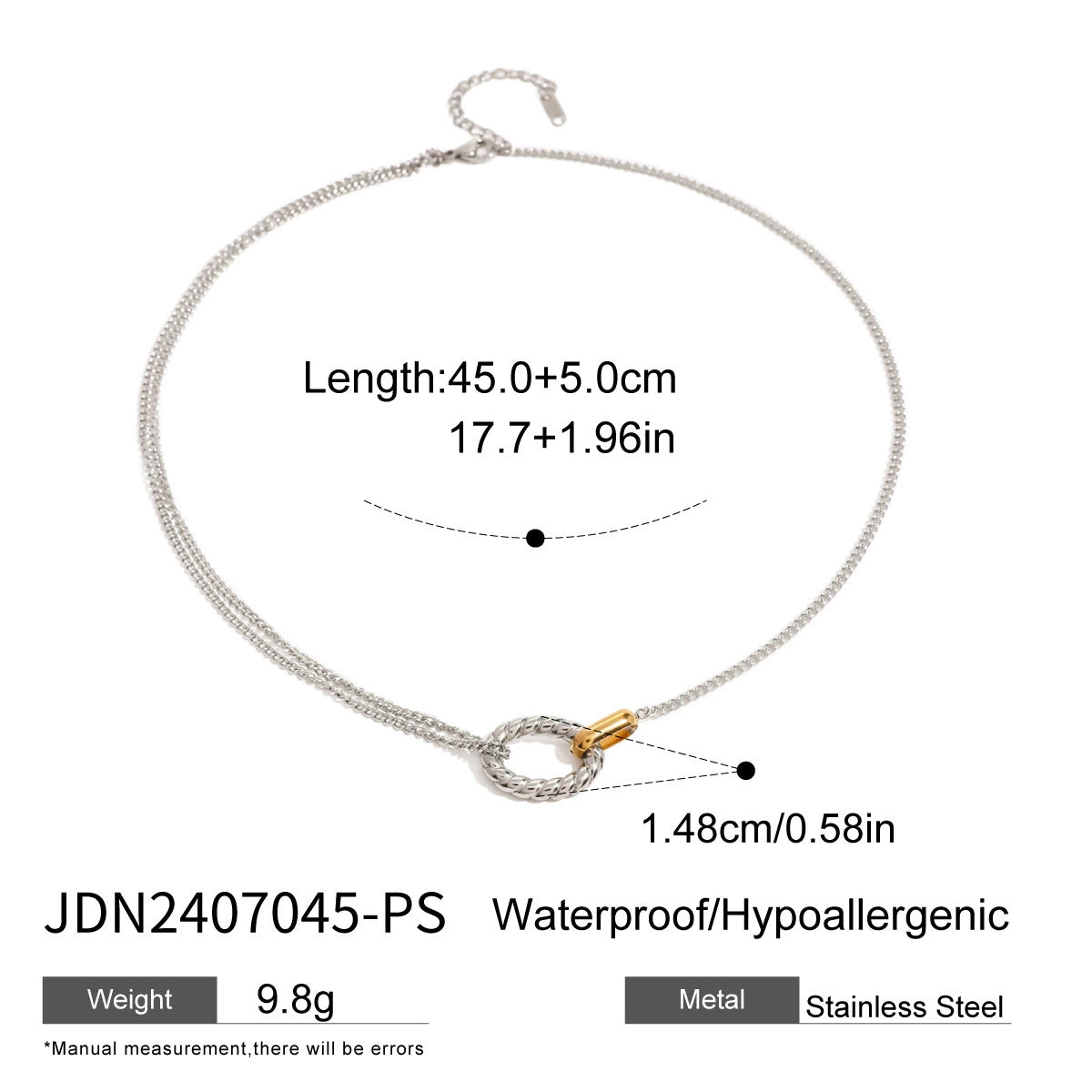 Leona Geometric Two-Tone Jewelry - Two-Tone Geometric Pendant Necklace [5K349AFR]