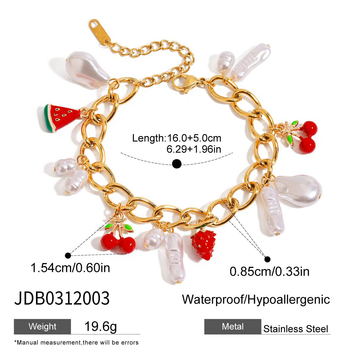 Zakia Fruit Charm Jewelry - Mango Charm Bracelet [0M2L488B]