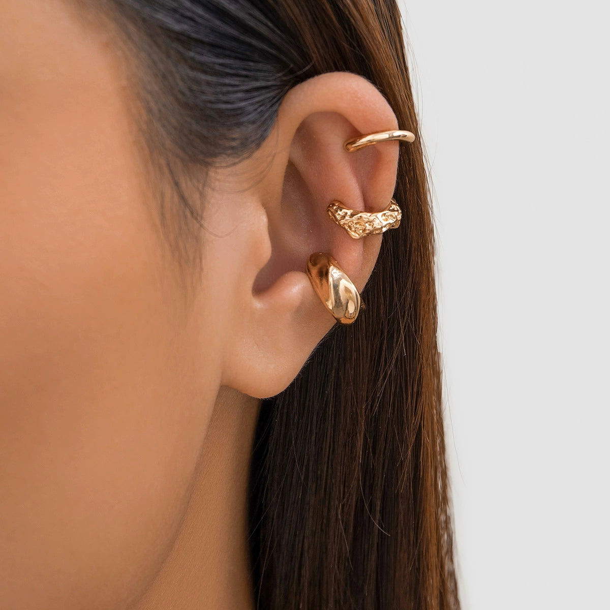 Cana Metallic Earring Sets - 02 Gold 3-piece Set [38EWCAYH]