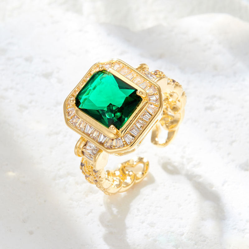 Emmeline Glimmer Geometric Ring - Gold Tone 2 [HZHWZ2M4]