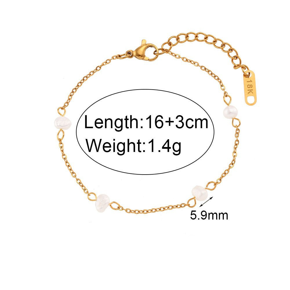 Siyona Freshwater Pearl Collection - Freshwater Pearl Bracelet - Gold [E9Q8FJI6]