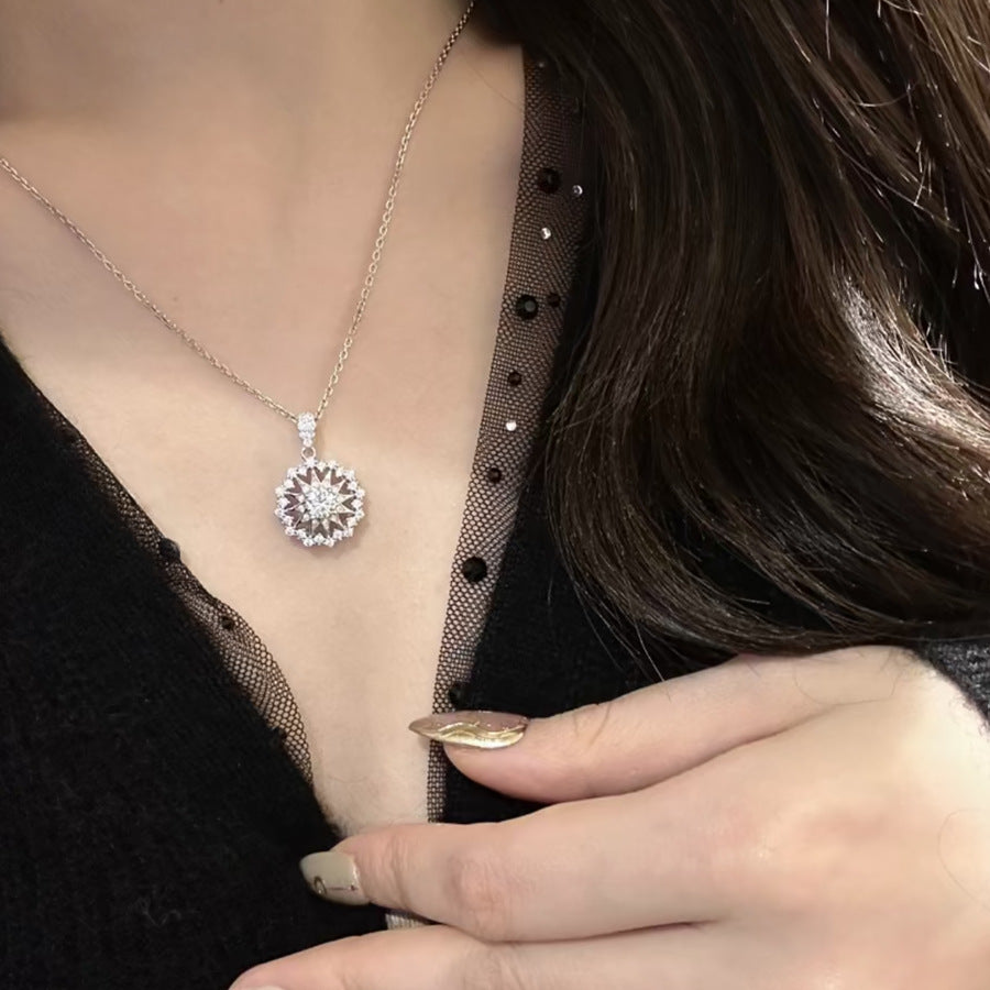 Jamiyah Celestial Snowflake Set - White Gold Tone Pendant (Chain Not Included) [W8G2WR3D]