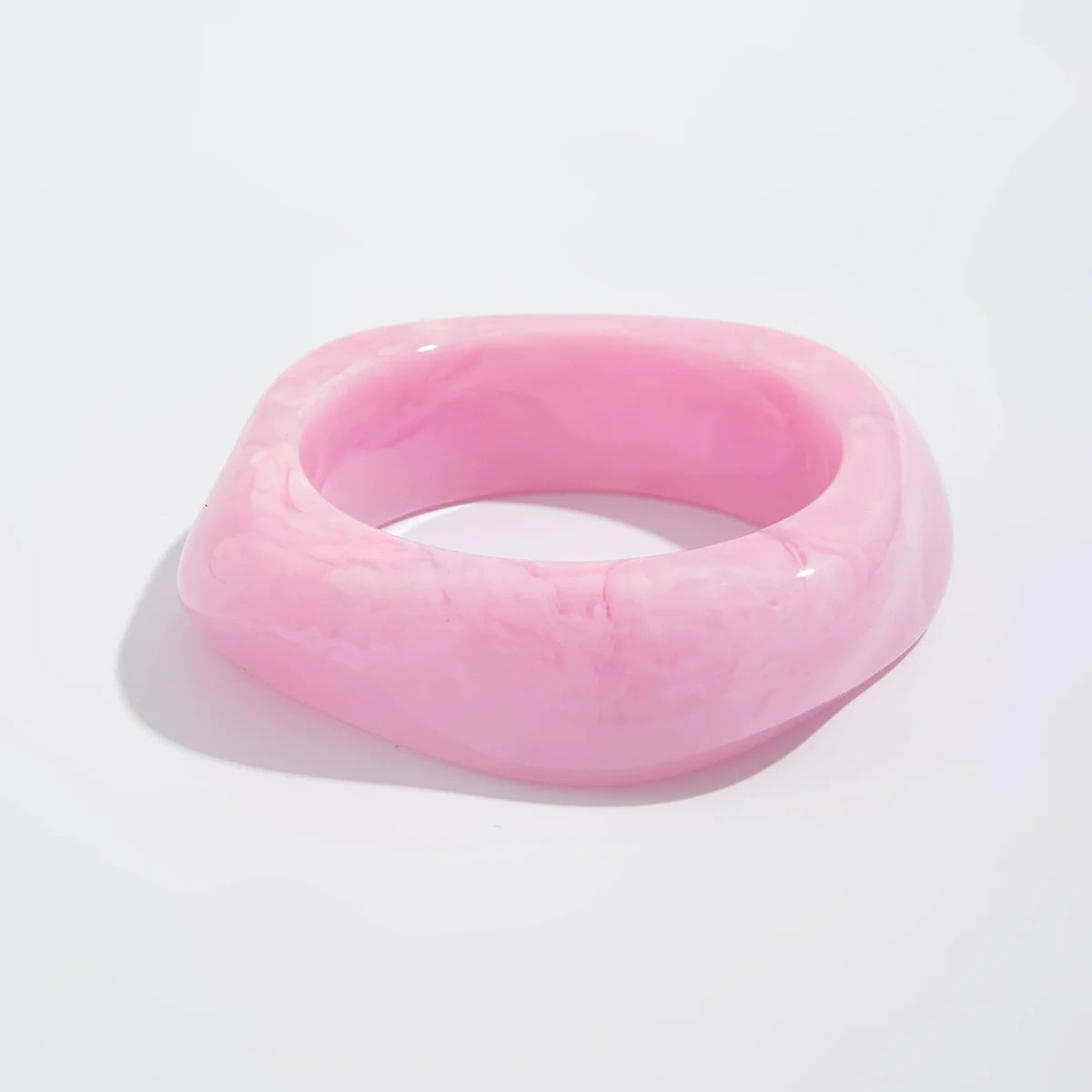 Jayleen Irregular Resin Bangle - Deep Pink