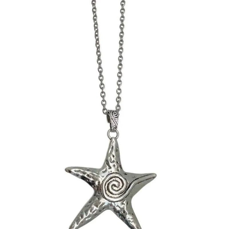 Avari Y2K Star Pendant Necklace - Silver Plated