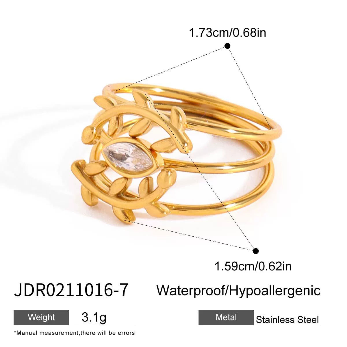 Keya Sleek Stacking Rings - JDR0211016-7 [KQX85YMV]