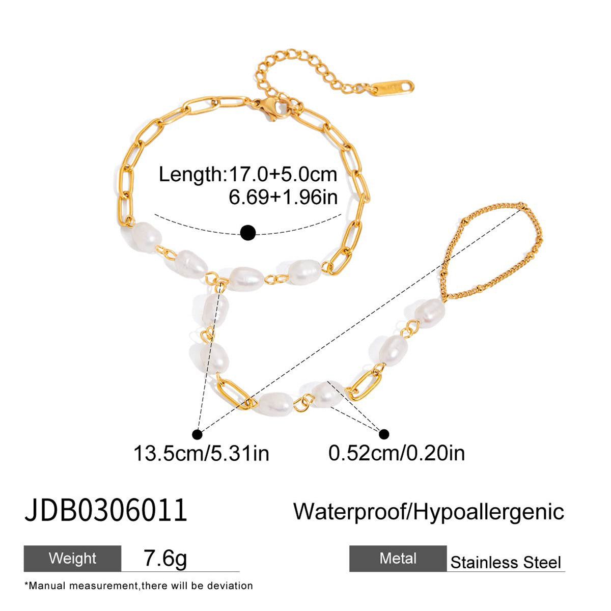 Marlena Dainty Pearl Chain Bracelet - JDB0306011 [8G4I37V8]
