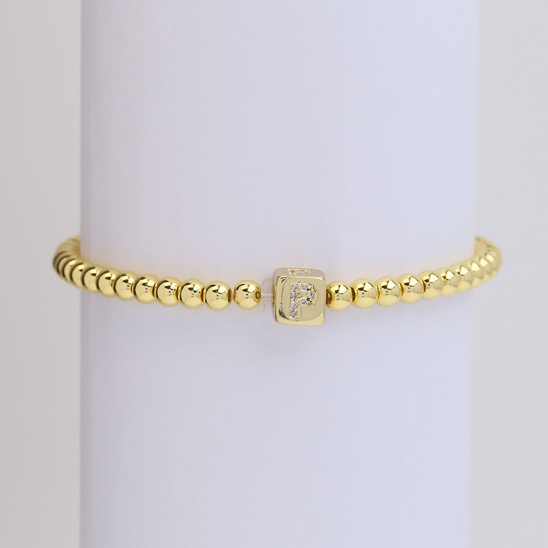 Layana Initial Cube Bracelet - P [BT58D78Z]