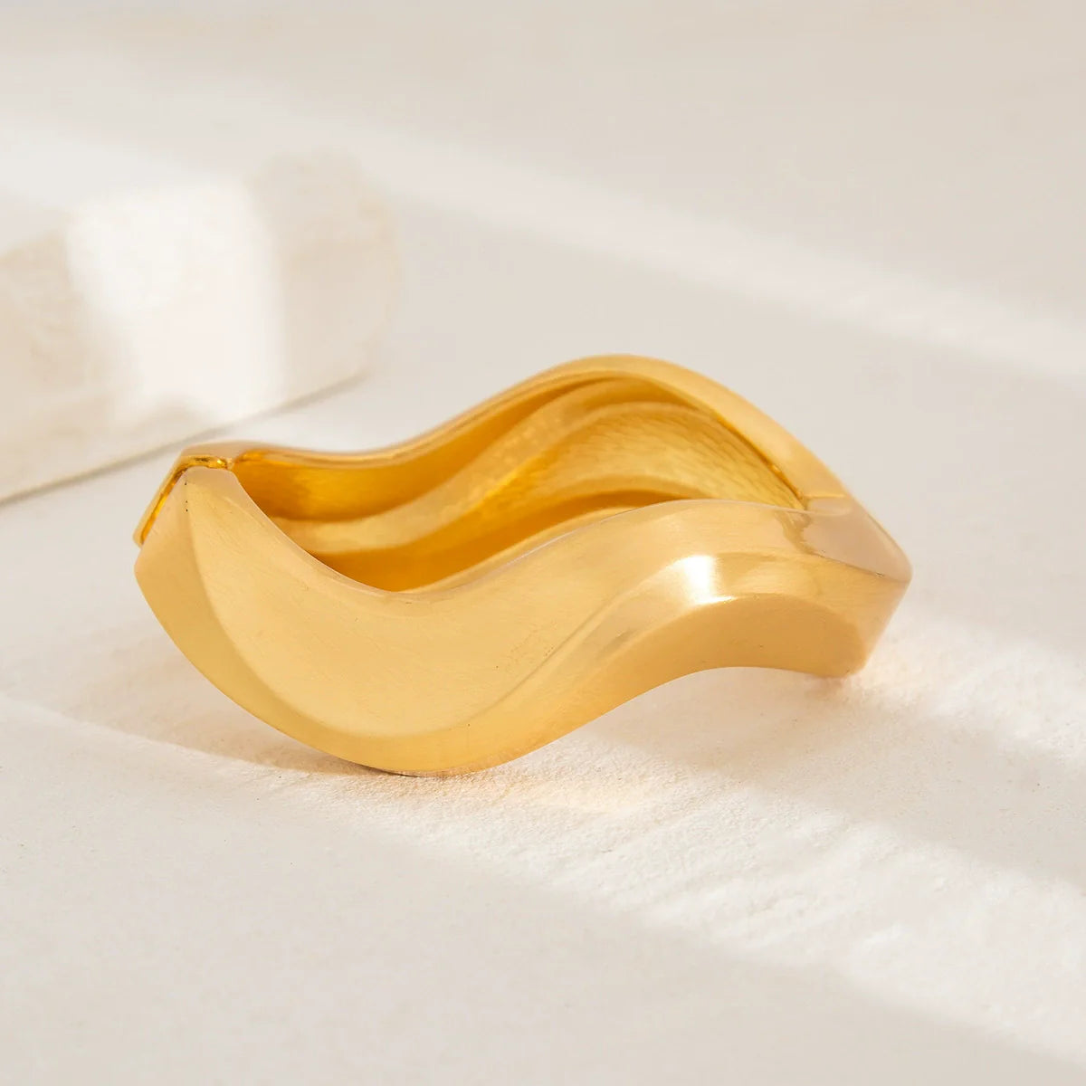 Darleen Irregular Gold Cuff Set - Brushed Gold Style Three