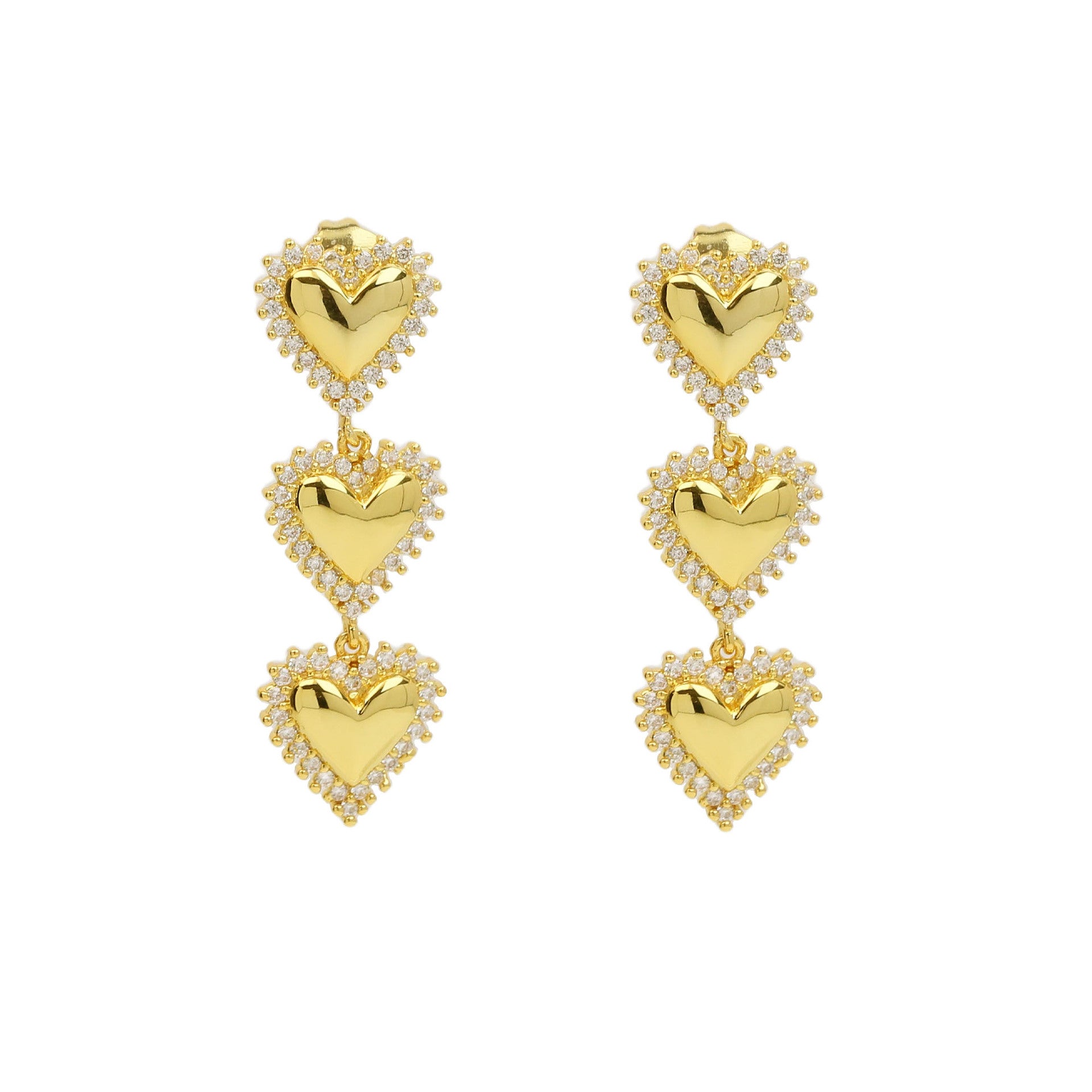 Eriel Golden Heart Drop Earrings - Gold [DADPO7VF]
