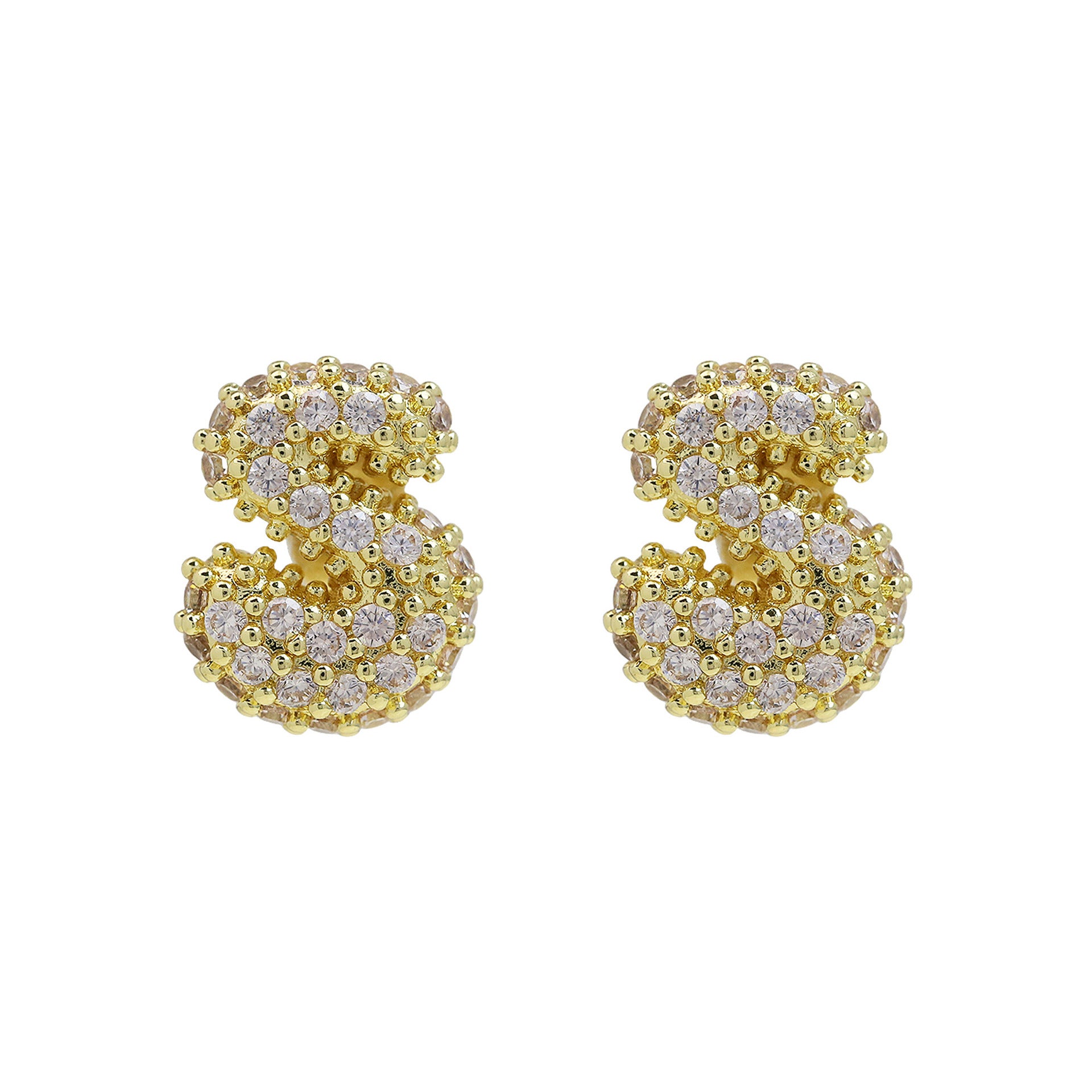 Lillyann Zircon Bubble Letter Earrings - S [8IAGY6KH]
