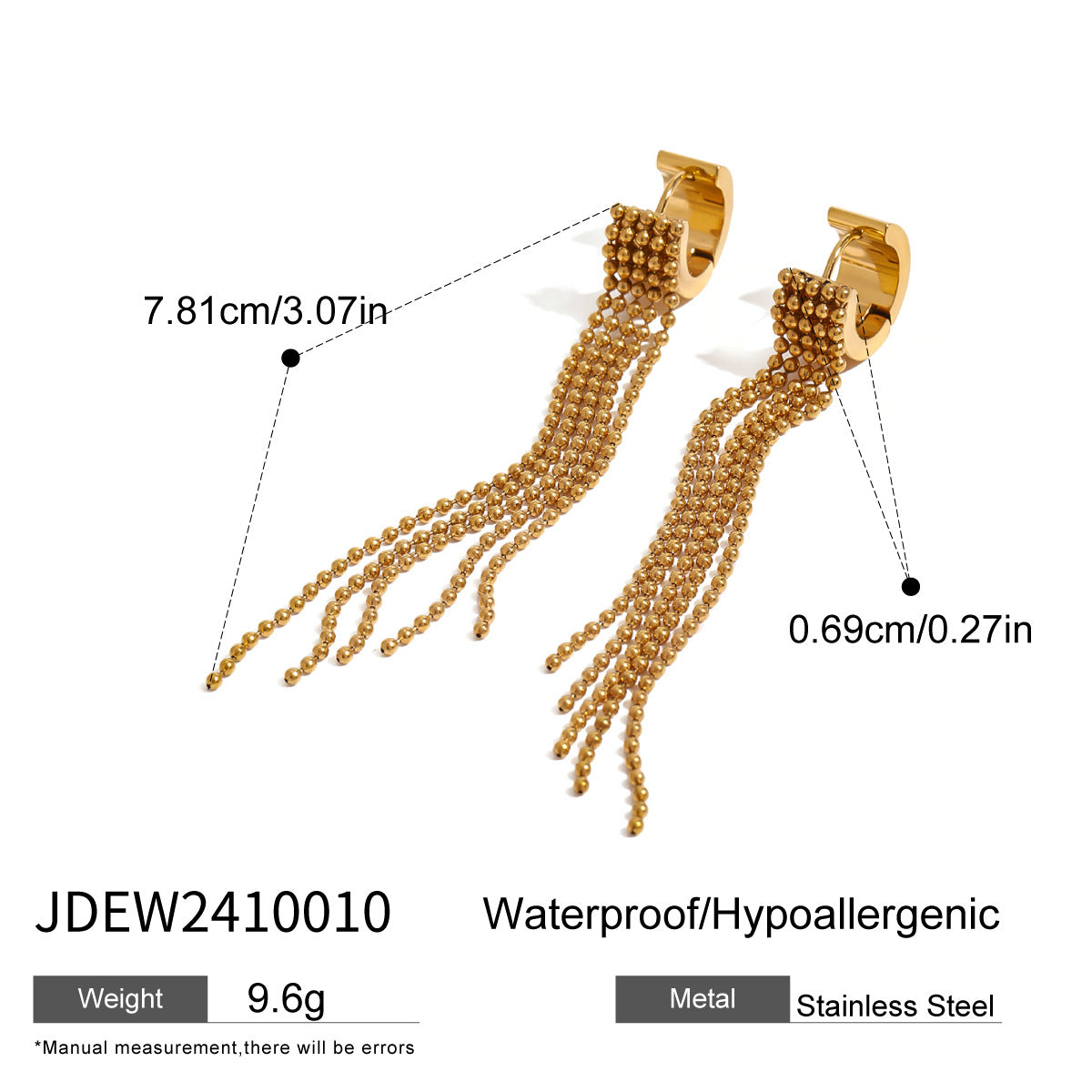 Kynzlee Statement Tassel Earrings - JDEW2410010 [B5DJ47ZR]