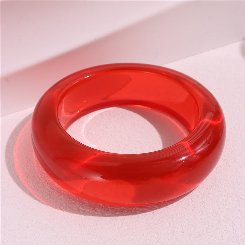 Adleigh Chunky Resin Bracelets - Transparent Red [1WC6EZA7]