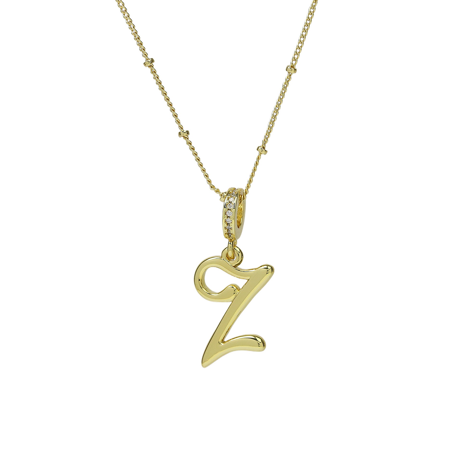 Frida Gold Cursive Initial Necklace - Gold Z [IQ9BCT38]
