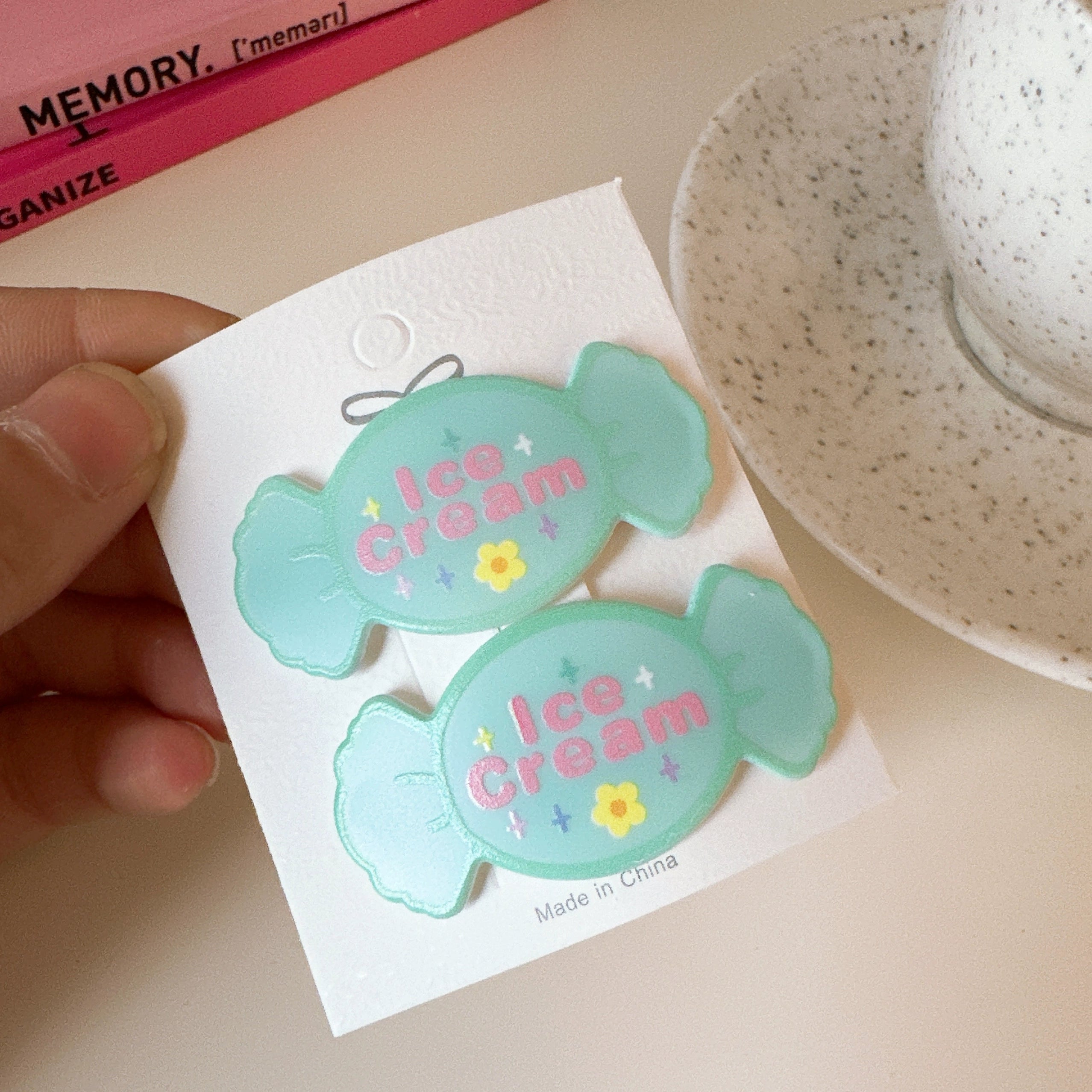 Mckenna Sweet Candy Hair Clips - Green (Pair) [D0Q2CJD3]