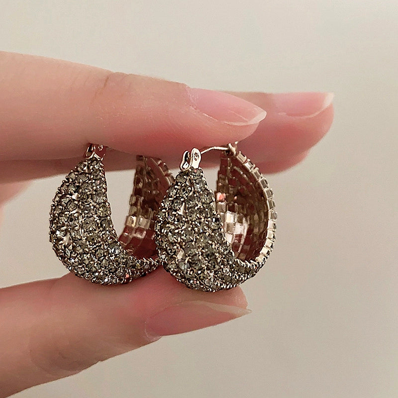 Kristal Gray Diamond Drop Earrings - Gray Sparkling Diamond Earring [IBINE13P]