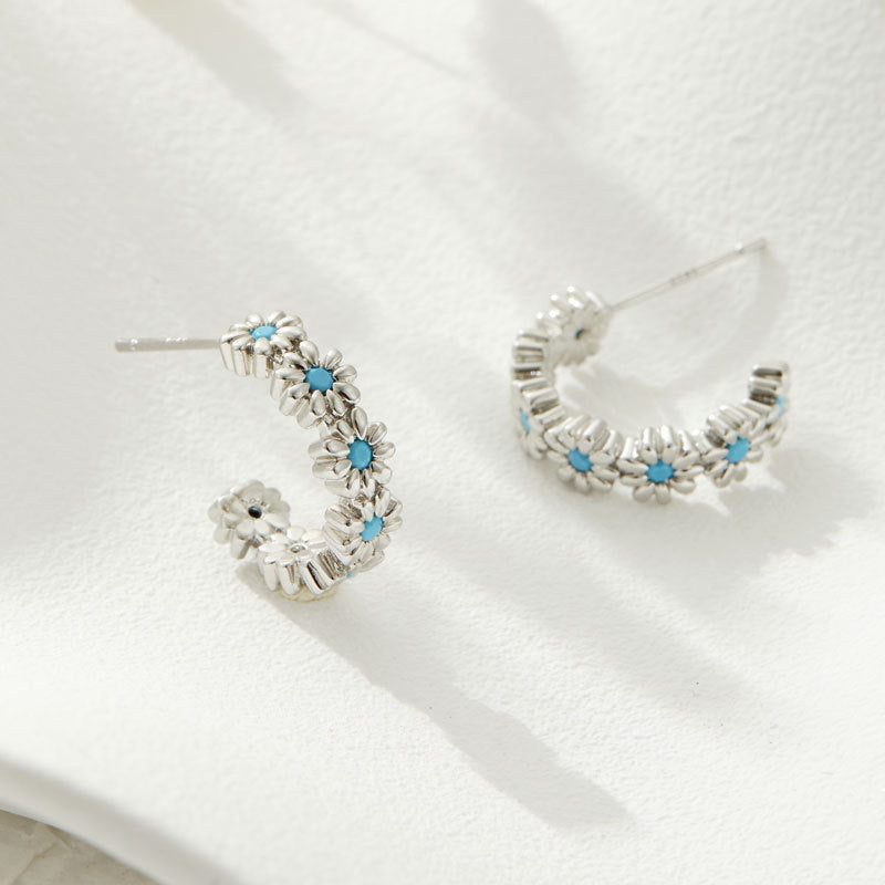 Lawson Daisy Zircon Earrings - Gold Tone [EVADQR8Q]