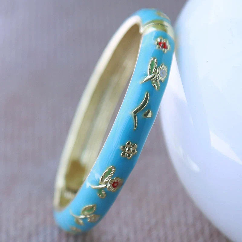 Sloan Whimsical Floral Bracelet - Sky Blue (4.7cm)