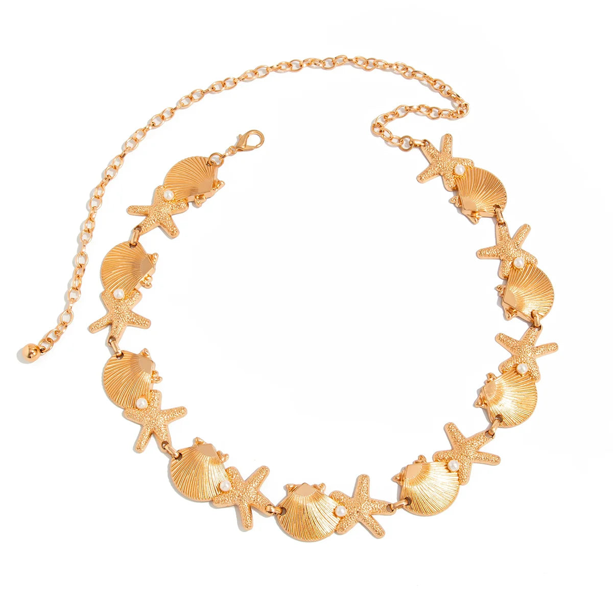 Ari Coastal Charm Waist Chain - Starfish Scallop Gold