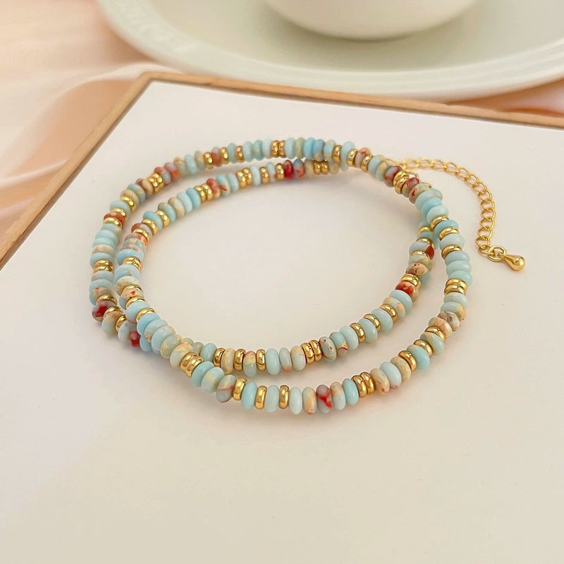 Nevayah Colorful Beaded Necklace - Dopamine Natural Stone Necklace [EQXZ7E4W]
