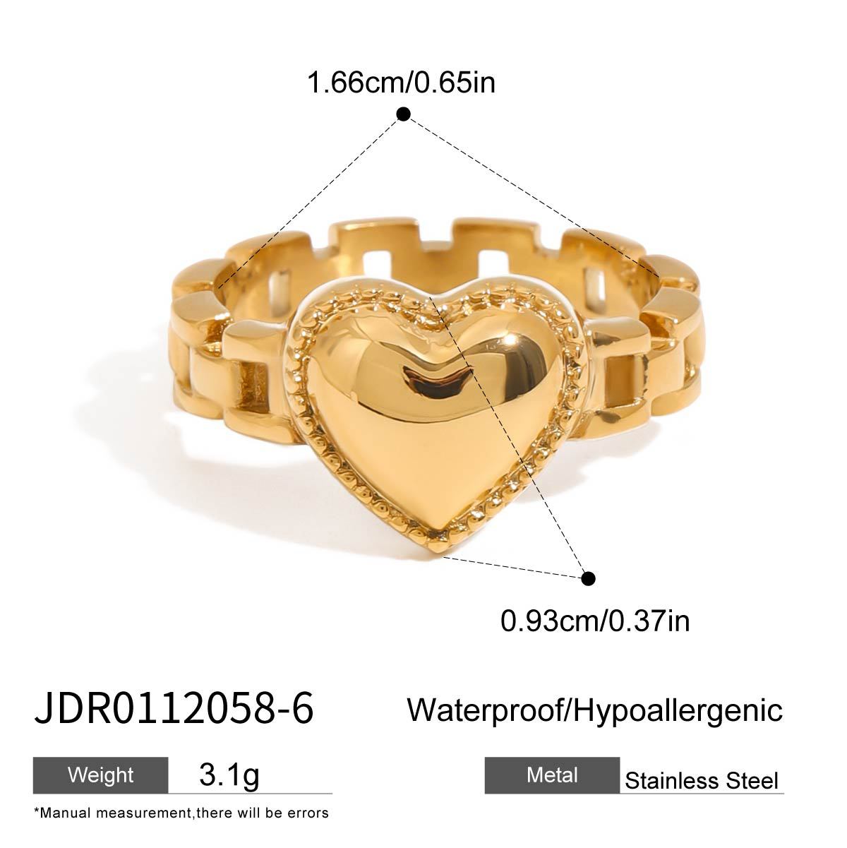 Amariyah Stainless Steel Heart Ring - Silver [1T5MPFF8]