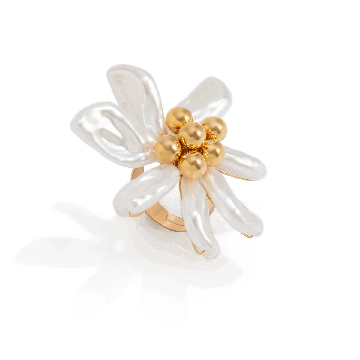 Annamae Floral Pearl Layered Necklace - Ring