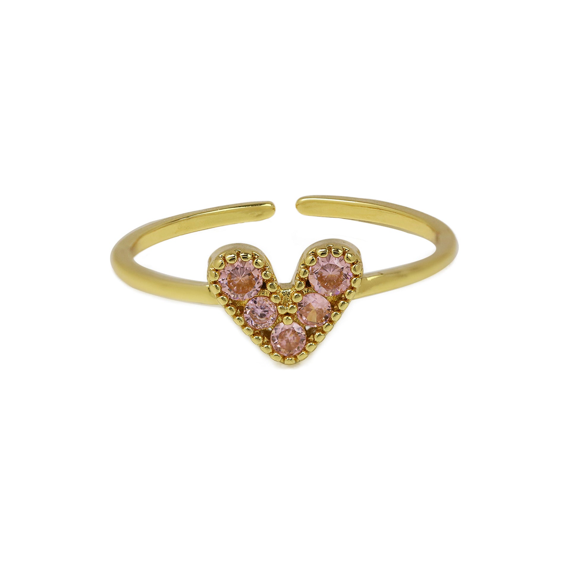 Maloni Zircon Heart Ring - Pink Zircon [BDJBQMIZ]