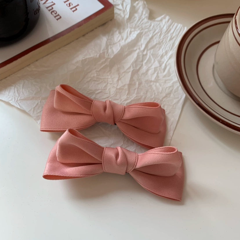 Holley Dimensional Bow Hair Clip - Pink Pair [H4LKTI4F]