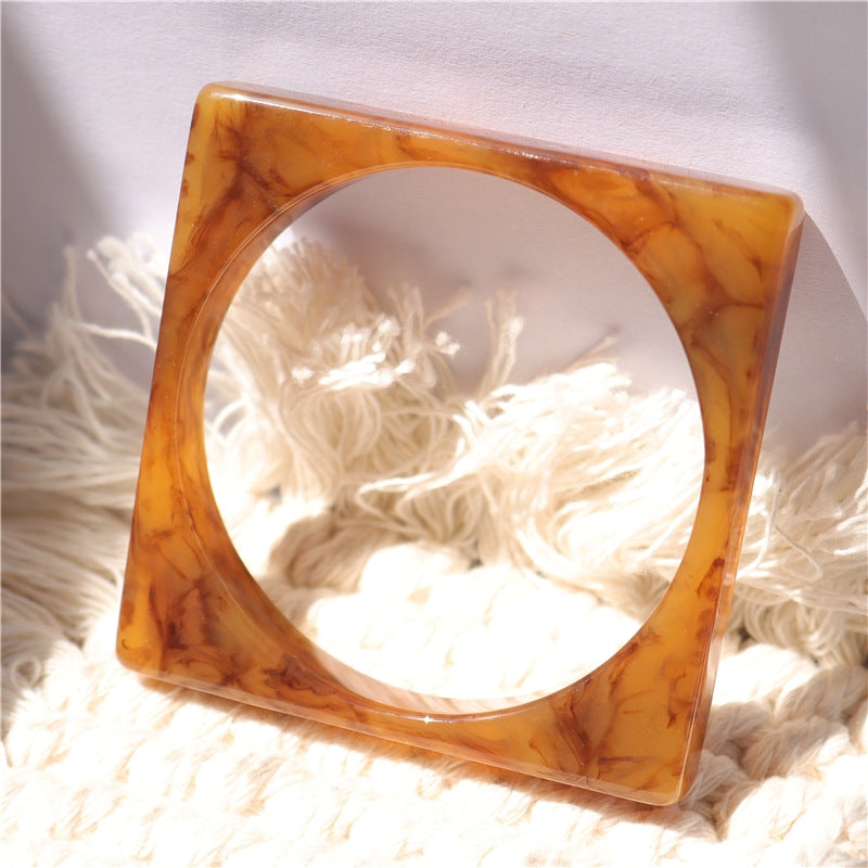 Francesca Marble Resin Bracelet - Square Floral Tortoiseshell [SULT2455]