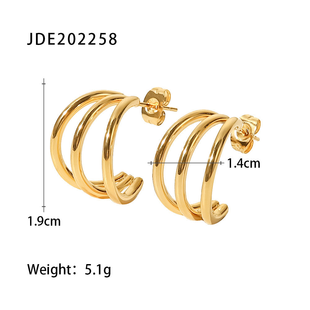 Ziah Linear Geometric Earrings - Gold [AX7DZG72]