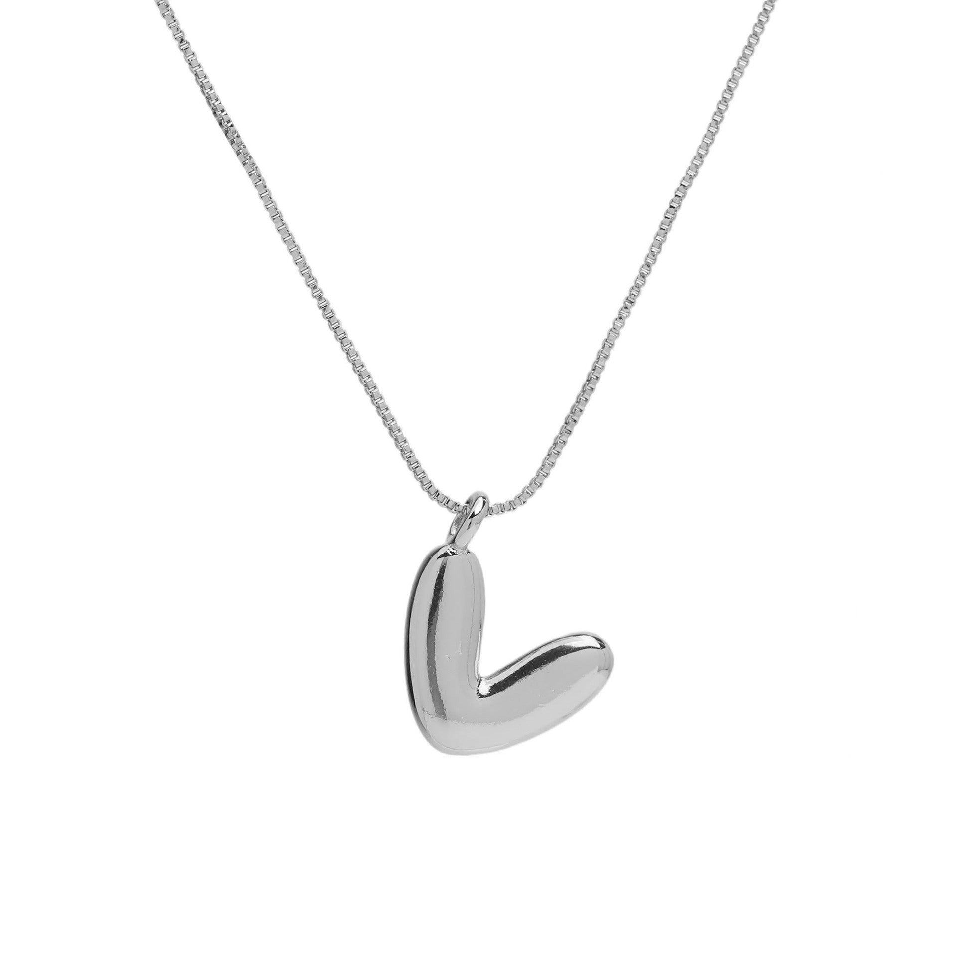 Jesenia Bubble Initial Necklace - Letter V [STYO502F]