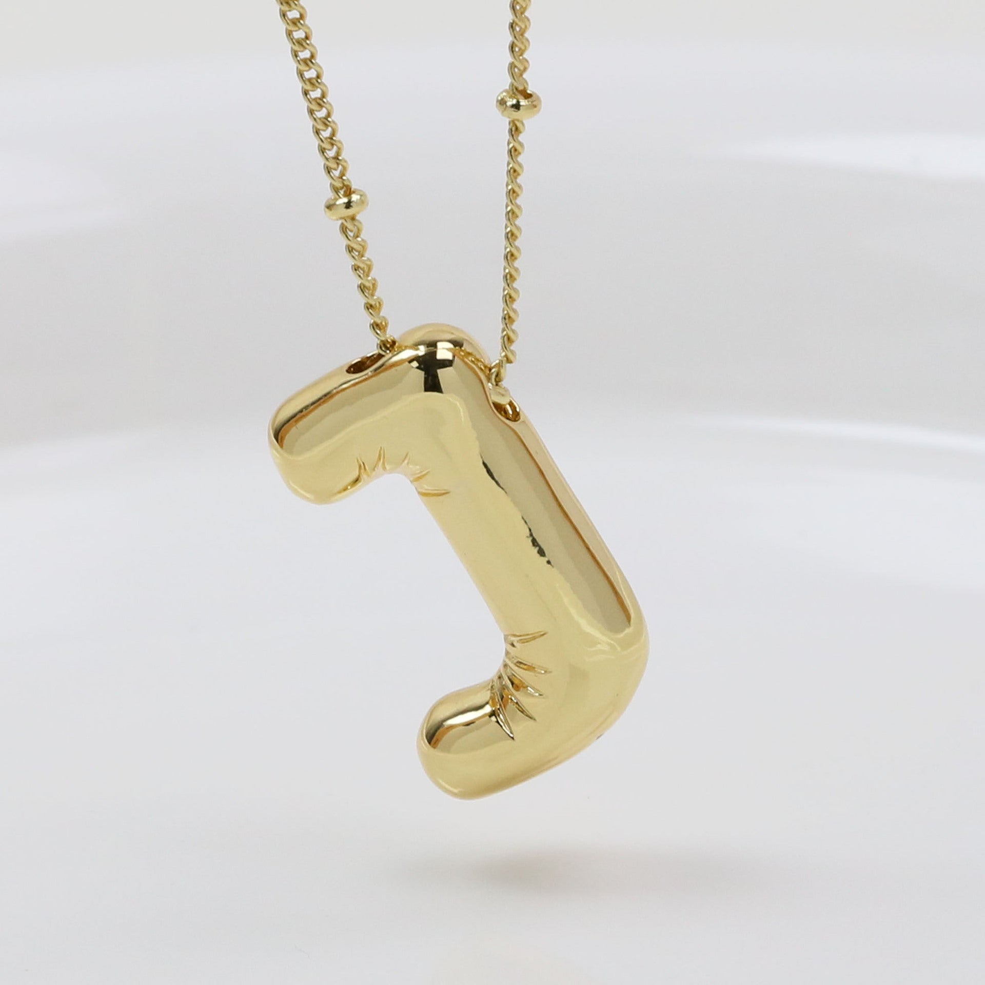 Aberdeen Bubble Initial Necklace - J (Necklace) [A3KTZBVK]