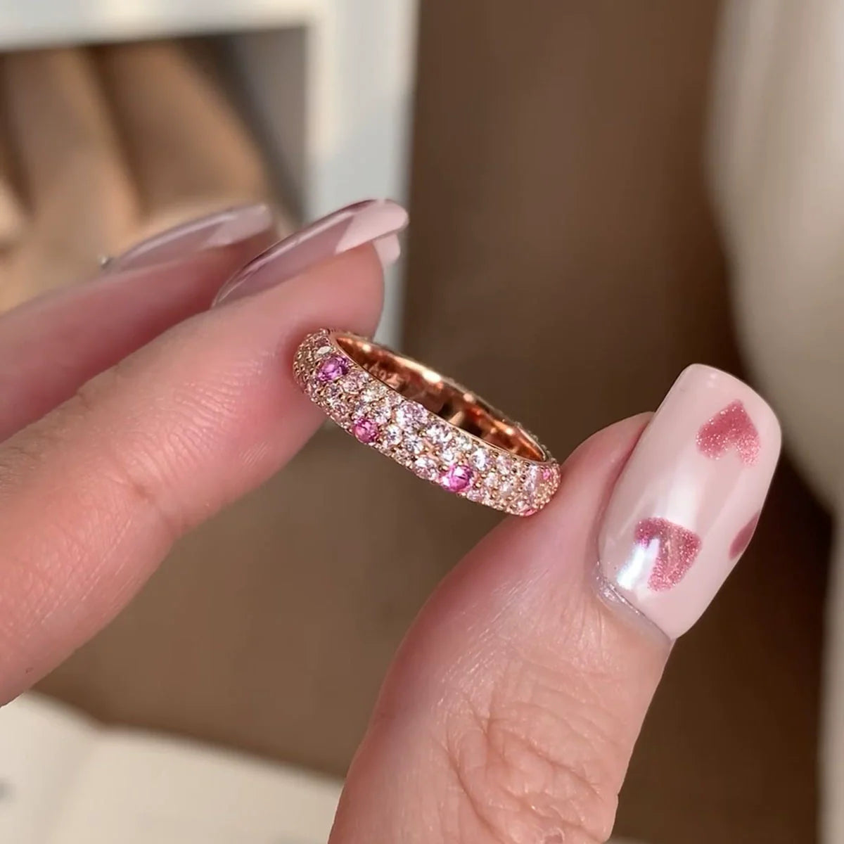 Rosalynn Peach Star Ring - Peach Pink (Size 7)